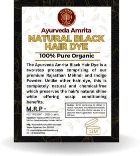Ayurveda Amrita Natural Hair Dye For Black Hair Chemical Free ...