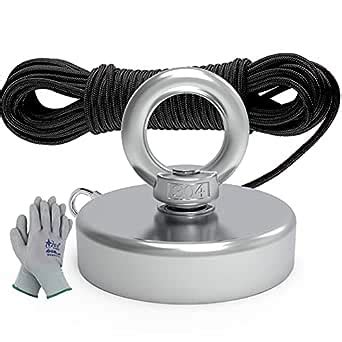 MHDMAG Fishing Magnet with 65FT Rope and Gloves. 500lbs Pulling Force ...