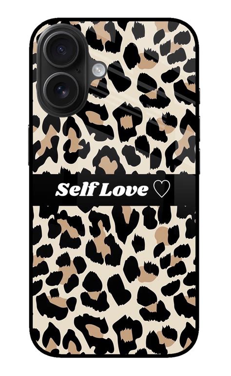 Buy Now Leopard Print Self Love Glass Case for iPhone 16 Online | Casekaro