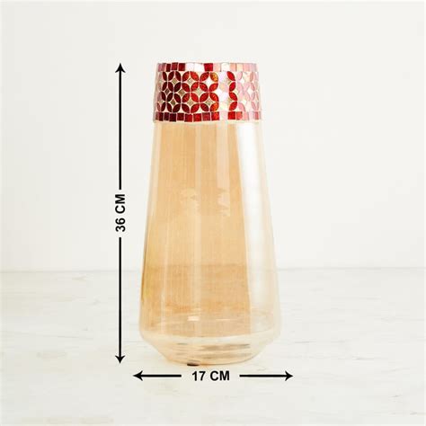 Buy Ajmerkaydens Textured Glass Vase from Home Centre at just INR 1199.0