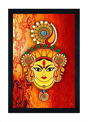 SAF Durga Maa UV Textured Multi-Effect Framed Painting 20 Inch X 14 ...