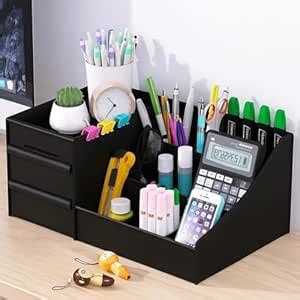 Shuttle Art ABS Plastic Desk Organiser with Drawer,Multifunctional Desk ...