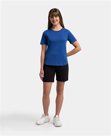 Buy Super Combed Cotton Rich Relaxed Fit Solid Curved Hem Styled Half ...