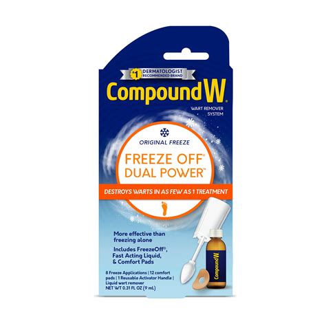 Compound W Dual Power for Large Warts, Freeze Off & Liquid Wart Remover ...