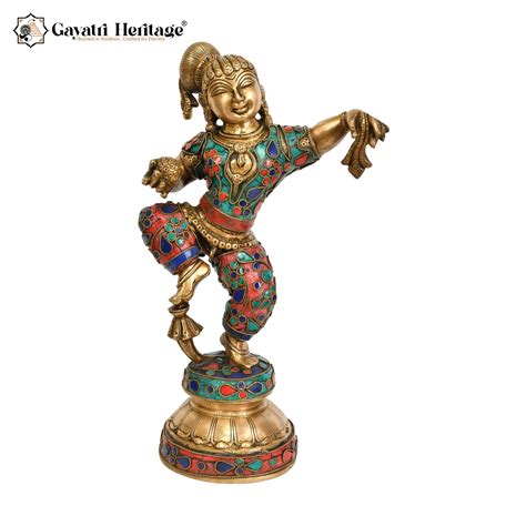 Brass Dancing Bal Gopal Idol – Joyful Krishna Statue for Home Decor ...
