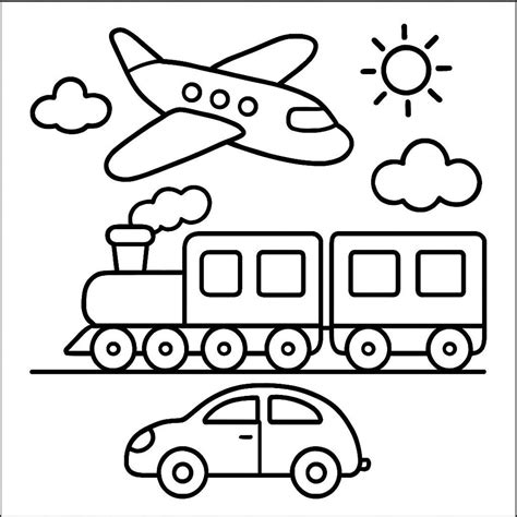 Buy Transportation Coloring Page | Printable Vehicle PDF for Kids ...