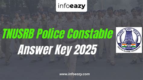 TNUSRB Police Constable Answer Key 2025 Out, Download Link