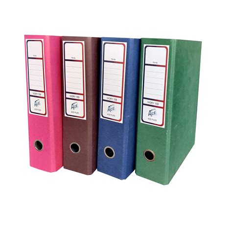 Ace Files Cardboard Lever Arch Box File (Multicolor, Pack of 4 ...