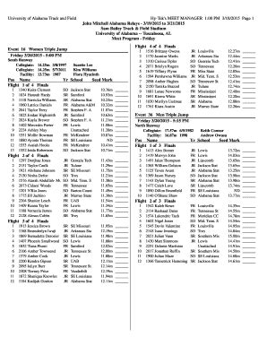 Fillable Online University of Alabama Track and Field Hy-Tek 's MEET ...