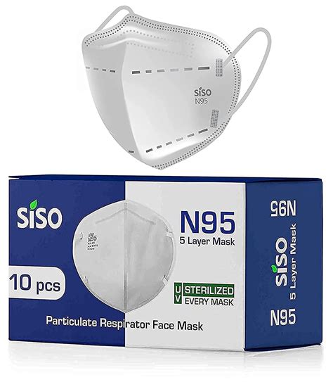 SISO N95 5 Layer Face Mask FFP2 Reusable/washable* (Pack of 10) - ISI ...