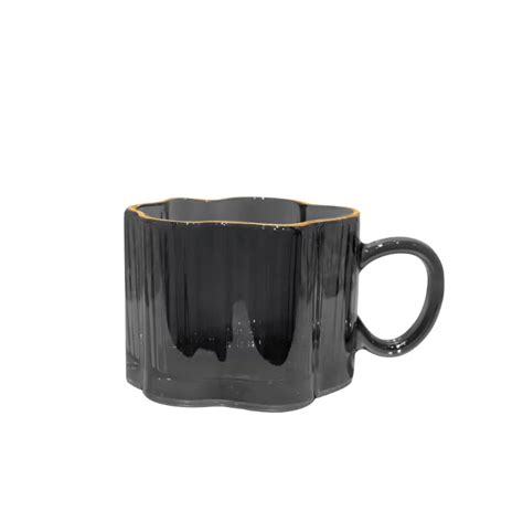 Golden Edge Glass Mug 280mL(Black) – Miniso Srinagar