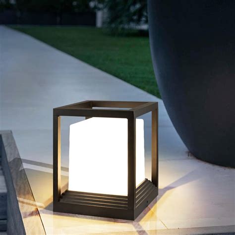 Jmomc Lampe De Pilier Solaire Lampadaire Led Lampe De Cloture ...