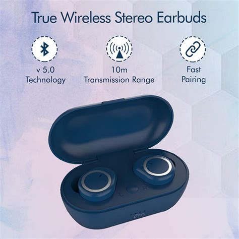 pTron Bassbuds True Wireless Bluetooth Headphones (TWS) with Mic - (Bl ...