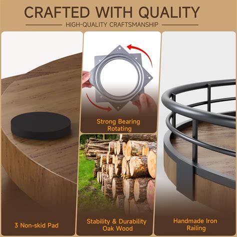 Snapklik.com : Farmhouse Oak 10" Lazy Susan Turntable Organizer For ...