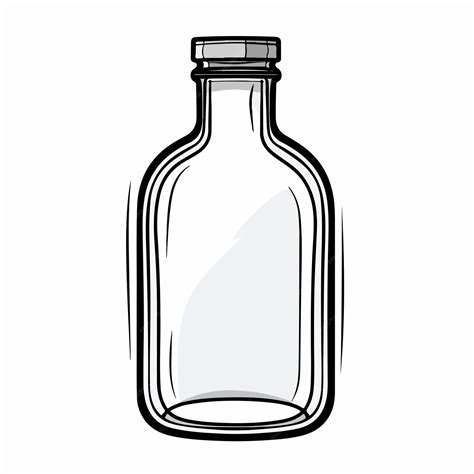 Bold bottle outline vector illustration for cartoons | Premium AI ...
