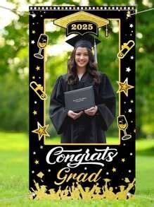 5.90ft*2.95ft/180cm*90cm - 2025 Graduation Party Decorations Gold ...