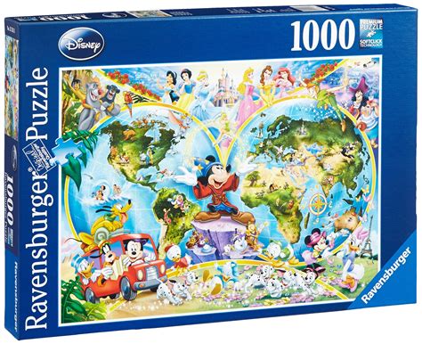 Disney World Map 1000 Piece Jigsaw Puzzle Featuring the entire Disney ...