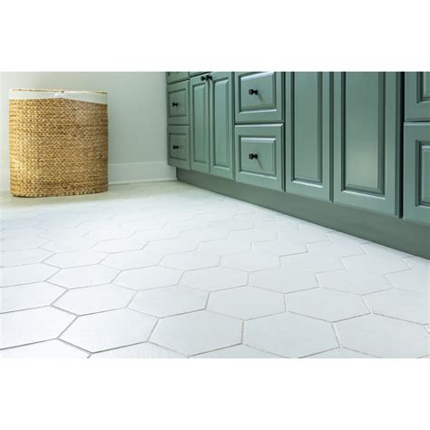 White Hexagon Tile Floor Bathroom | Floor Roma