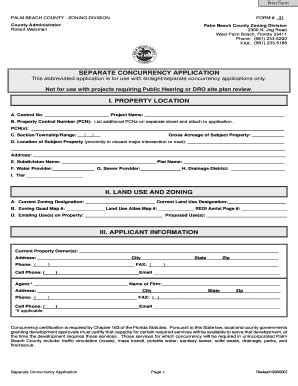 Fillable Online Board of County Commissioners Form # 31 - Palm Beach ...