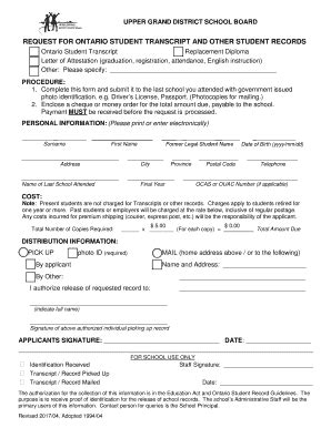 Image result for Ontario Student Transcript