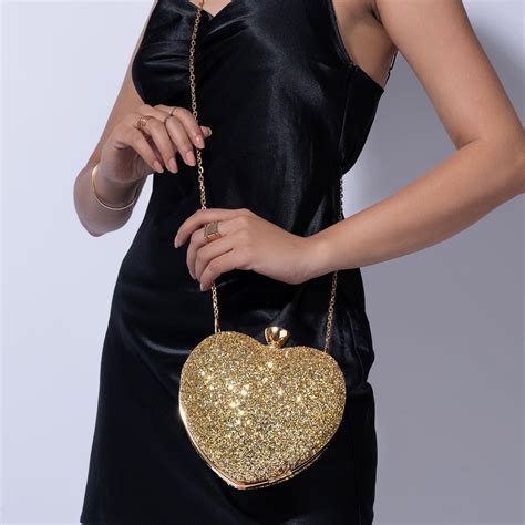 Meg Gold Glam Metallic Clutch – Joker & Witch