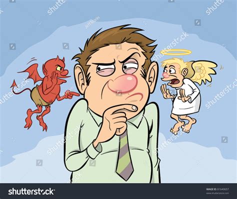 Shoulder Devil And Angel Stock Vector Illustration 81640657 : Shutterstock