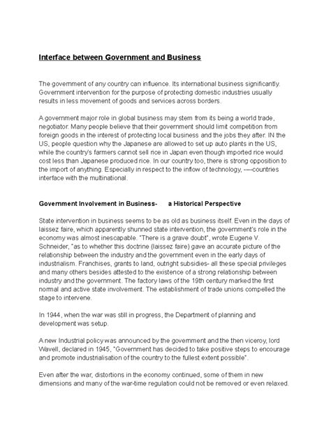 Business Organisation U3: The Government-Business Interface Explained ...