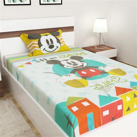 Buy Mickey And Minnie Printed Cotton Bed Sheet-Set Of 2 Pcs. from Home ...