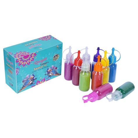 Buy Tuelip Eco Friendly 10 Colors Rangoli Powder Bottles for Diwali ...