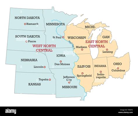 Map of the Midwest United States of America Stock Vector Image & Art ...