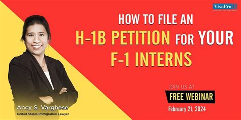 How To File An H-1B Cap Petition For Your F-1 Intern, February 21 2024 ...