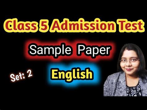 Admission Sample Paper English Video Lecture - Class 5