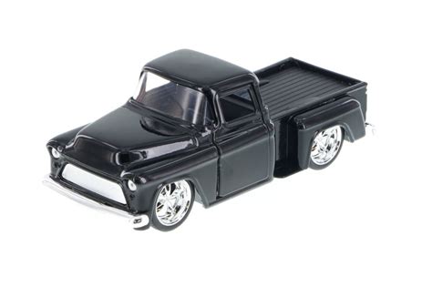 Buy 1955 Chevy Stepside Pickup Truck, Black - Jada 97011 - 132 Scale ...