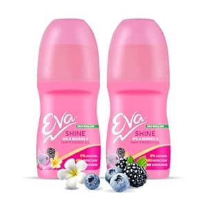 Eva Shine Deo Roll On with Wild Berries & Tahiti Monoi Oil | For Bright ...