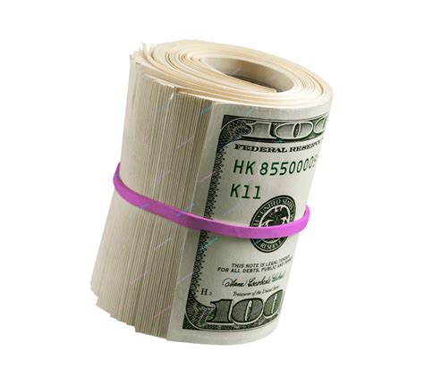 Wad of Cash Money - Pink Banded Hundred Dollar Bills - PNG Graphic ...