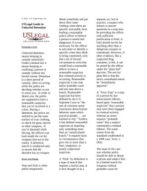 USLegal Guide to Unlawful Detention Doc Template | pdfFiller