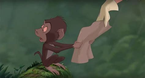 As the Baby Baboon is looking back, Jane snatches the drawing from him ...