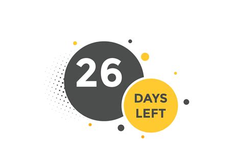 26 days Left countdown template. twenty six day Countdown left banner ...