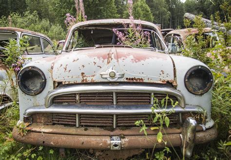 Free Images : forest, old, moss, rust, green, abandoned, classic car, motor vehicle, vintage car ...