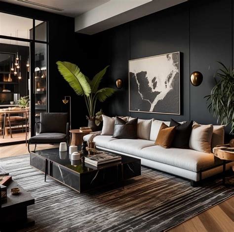 Pin by Sly Kelm on My Style | Dark living rooms, Black living room ...