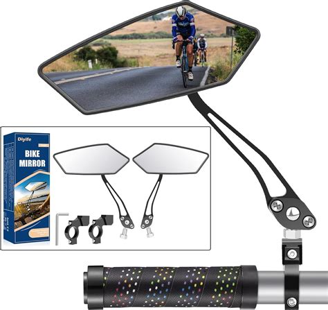 Bike Mirror, [2pcs, Pair] Diyife HD Wide Angle Large Bicycle Rear View ...