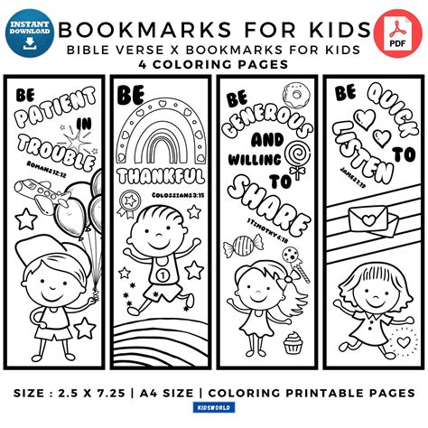 Kids Bible Verse X Bookmarks Kids Coloring Bible Verse Bookmarks Kids 4 DIY Coloring Bookmarks ...