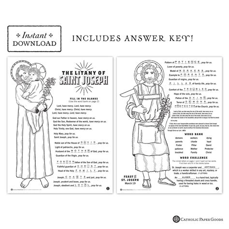 Litany Of St Joseph Printable
