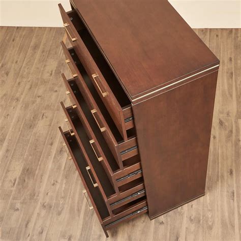 Buy Valencia Brown Compressed Wood Chest of 5 Drawers from Home Centre ...