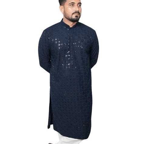 Men’s Rayon Chikankari Embroidered Kurta – GarmentGlobe