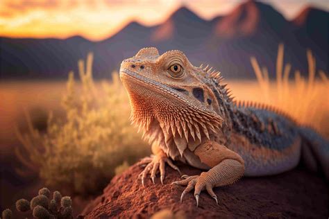 Download Bearded Dragon Sunset Portrait Wallpaper | Wallpapers.com