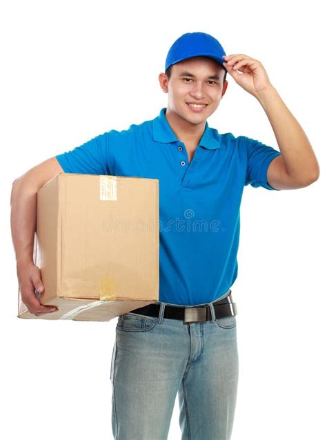 蓝色送货人统一 库存照片. 图片 包括有 有吸引力的, 运载, 发运, 货物, 传送, 男朋友, 信使, 男人 - 23797682