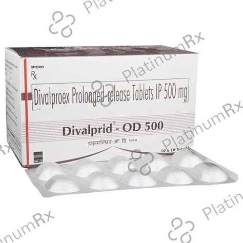 Divalprid OD PR 500mg Tablet 10s - Save 58% on Substitute Medicine