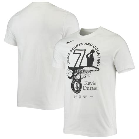 Buy Men's Nike Kevin Durant White Brooklyn Nets 25K Points T-Shirt ...