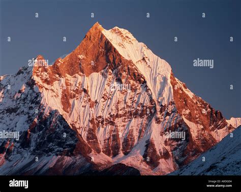 Mount Machhapuchhare Fishtail Mountain Annapurna Himalaya Nepal Asia ...